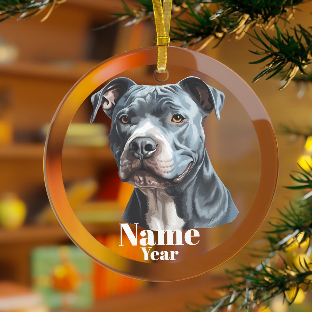 Pit Bull Ornament, American Pit Bull Terrier Dog, Pit Bull