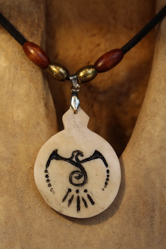 Bone necklace unique piece Native American artist Etsy