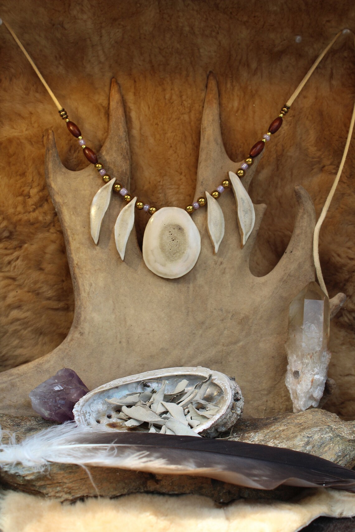Bone Necklace Unique Piece Native American Artist Etsy UK