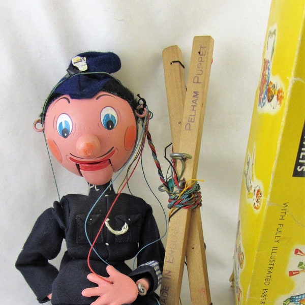 Pelham Puppets Policeman Moving Mouth with Truncheon in named Box SM type