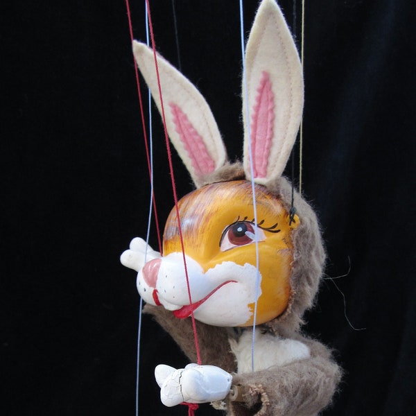 Rare Rabbit Pelham Puppet with original label and named Yellow Box 1963