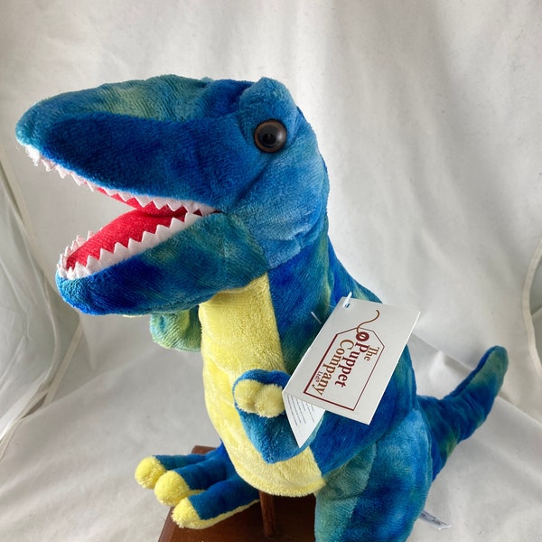 Blauer Dinosaurier Handpuppe Neu mit Tags!