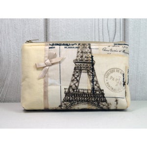 Eiffelturm beige Kosmetiktasche - Paris Universaltasche, kleine Tasche Frankreich Miss ICED