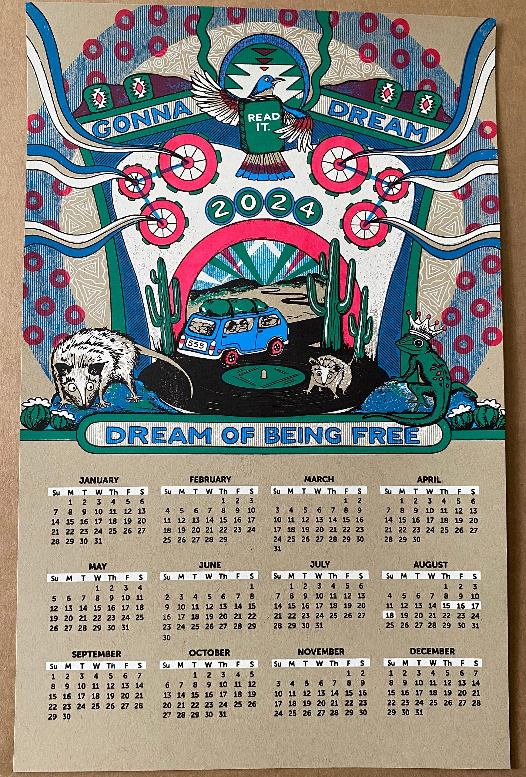 PHISH 2024 WALL CALENDAR, Phish Screen Print, Phish Art, Phish Print