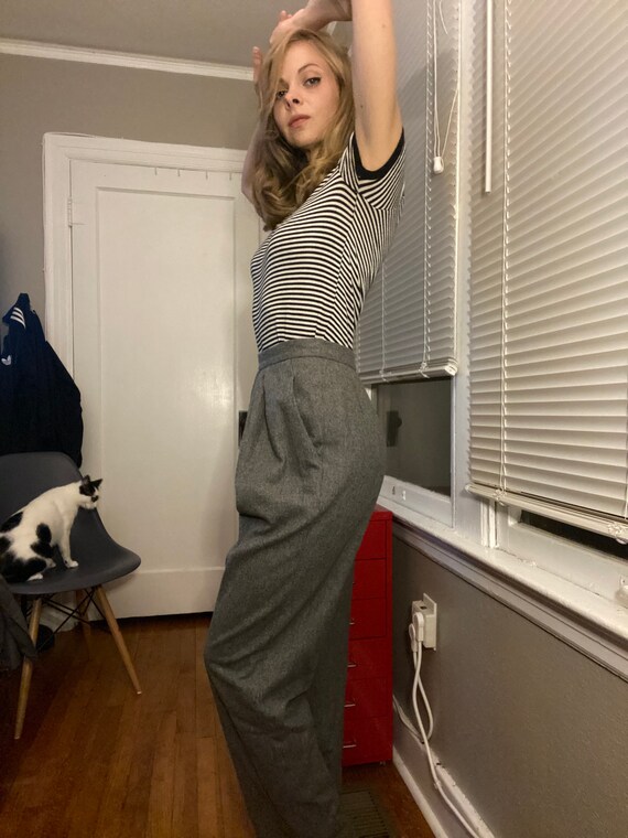 High Waisted Wool Pants