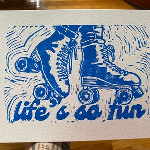 Life&#39;s So Fun Silk Chiffon Linocut Art Print | MUNA | Phoebe Bridgers
