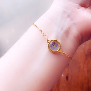 Forget-me-not  Gold Bracelet