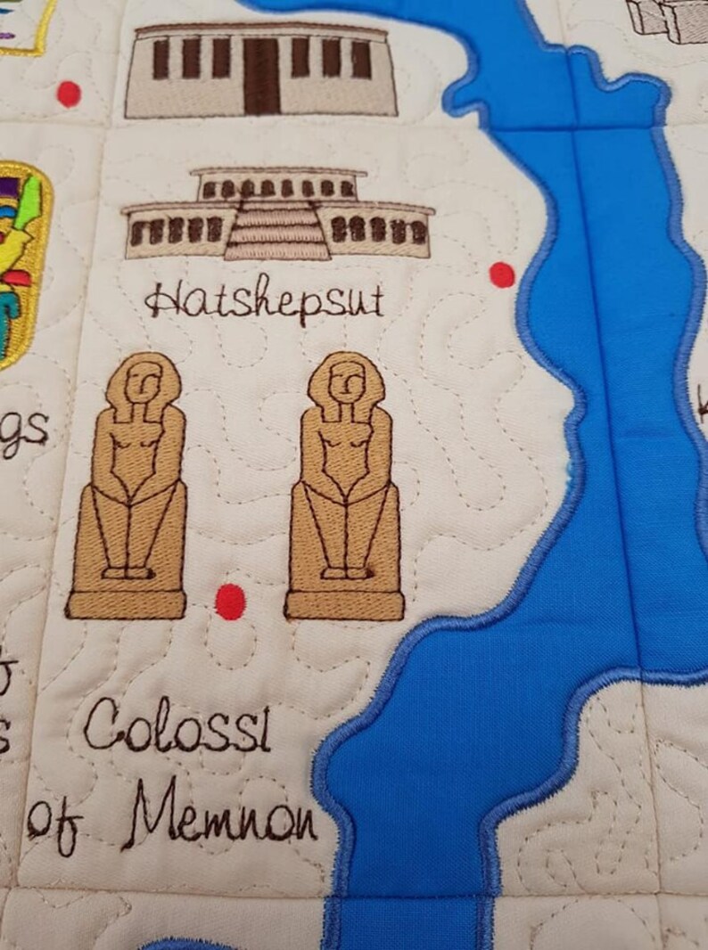 ITH Quilted Nile Map Machine Embroidery Design