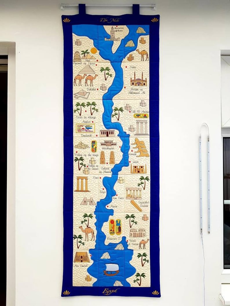 ITH Quilted Nile Map Machine Embroidery Design
