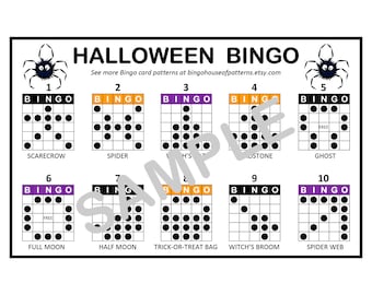 Halloween Holiday BINGO Card Patterns for Really Fun BINGO Games - Bingo Cards