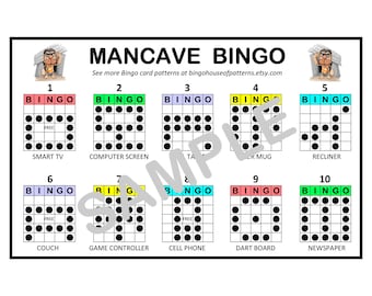 Man Cave BINGO Card Patterns for Really Fun BINGO Games - Bingo Cards