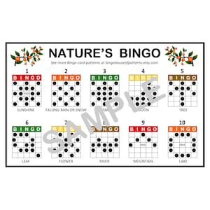 Nature&#39;s BINGO Card Patterns for Really Fun BINGO Games - Bingo Cards