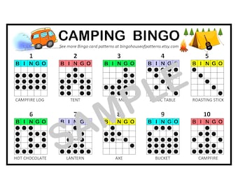 Camping BINGO Card Patterns for Really Fun BINGO Games - Bingo Cards