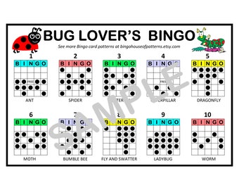 Bug Lovers BINGO Card Patterns for Really Fun BINGO Games - Bingo Cards