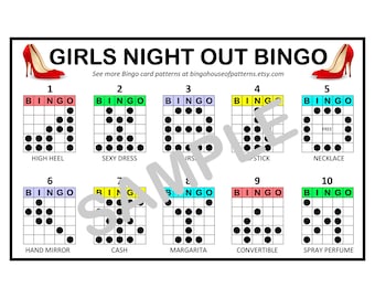 Girls Night Out BINGO Card Patterns for Really Fun BINGO Games - Bingo Cards