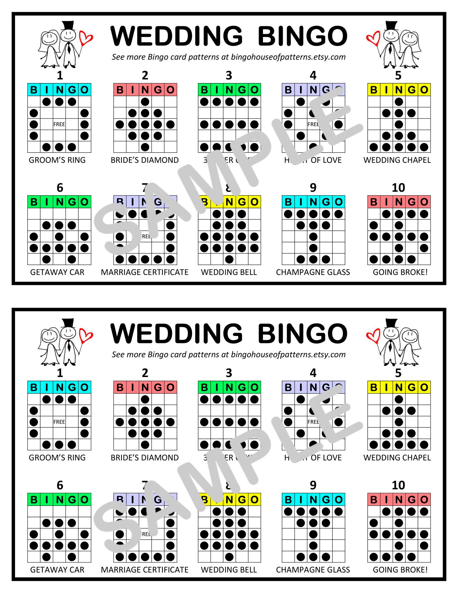 Collection "special Times" BINGO Card Patterns for Really Fun BINGO ...