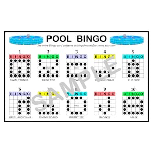 Pool BINGO Card Patterns for Really Fun BINGO Games - Bingo Cards