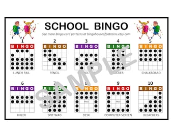 School BINGO Card Patterns for Really Fun BINGO Games - Bingo Cards
