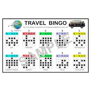 Travel BINGO Card Patterns for Really Fun BINGO Games - Bingo Cards