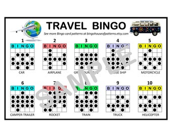 Travel BINGO Card Patterns for Really Fun BINGO Games - Bingo Cards