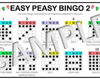 Easy Peasy 2 BINGO Card Patterns for Really Fun BINGO Games - Bingo Cards for Kids
