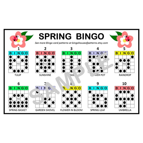 Modèles de cartes de BINGO du printemps pour des jeux de BINGO vraiment amusants - Cartes de bingo