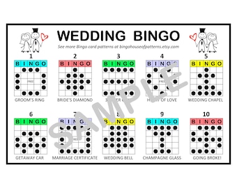 Wedding Shower BINGO Card Patterns for Really Fun BINGO Games - Bingo Cards