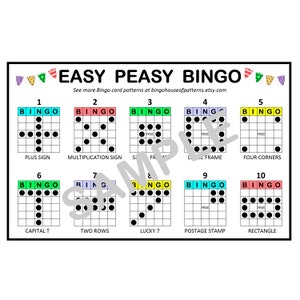 Easy Peasy BINGO Card Patterns for Really Fun BINGO Games - Bingo Cards for Kids