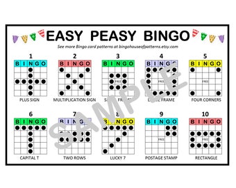 Easy Peasy BINGO Card Patterns for Really Fun BINGO Games - Bingo Cards for Kids