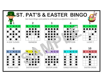 St. Patrick's Day and Easter Holiday BINGO Card Patterns for Really Fun BINGO Games - Bingo Cards