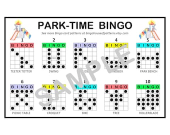 Park Time BINGO Card Patterns for Really Fun BINGO Games - Bingo Cards