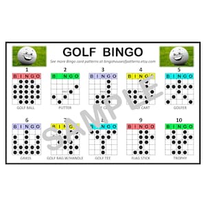 Golf BINGO Card Patterns for Really Fun BINGO Games - Bingo Cards
