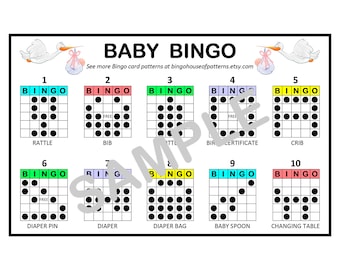 Baby Shower BINGO Card Patterns for Really Fun BINGO Games - Bingo Cards