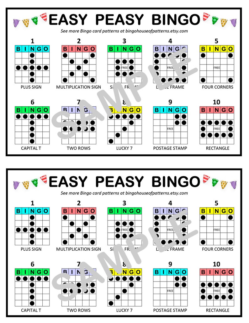 Collection special Times BINGO Card Patterns for Really Fun BINGO Games