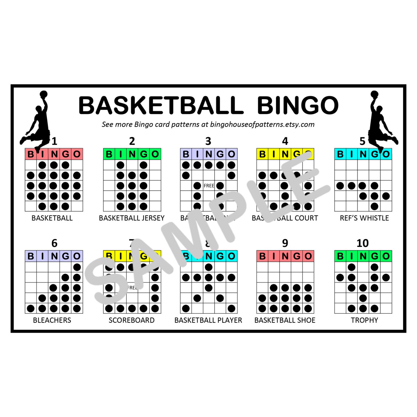 Basketball BINGO Card Patterns for Really Fun BINGO Games Bingo Cards
