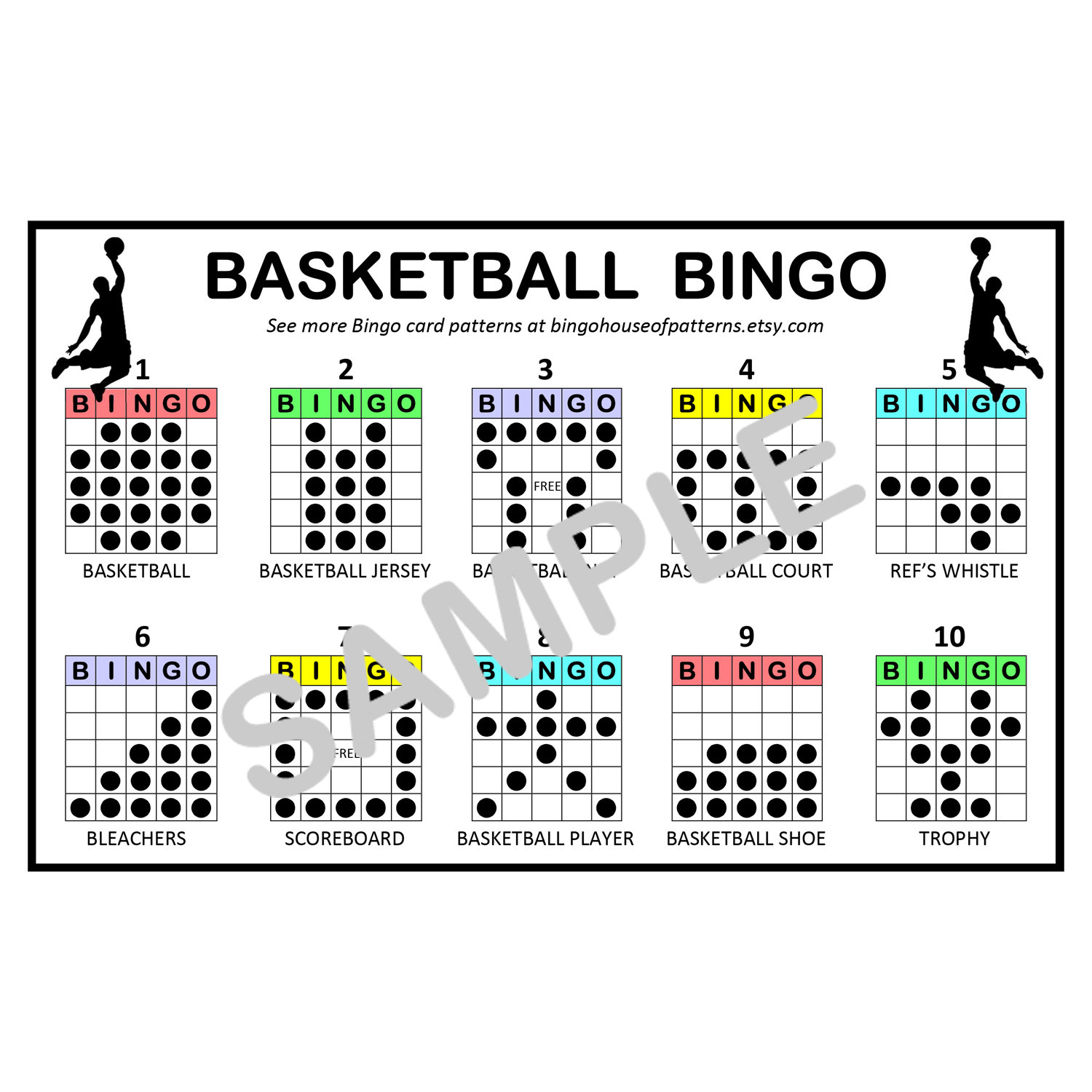 Basketball BINGO Card Patterns for Really Fun BINGO Games Bingo Cards