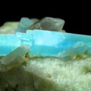 553 Gm Undamaged & Natural DT Aquamarine Crystals with Smoky Quartz on Feldspar@Afghan-160*91*43mm