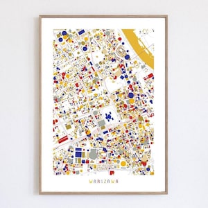 WARSCHAU Polen Warszawa kaart kunst stadskaart poster stadsprint