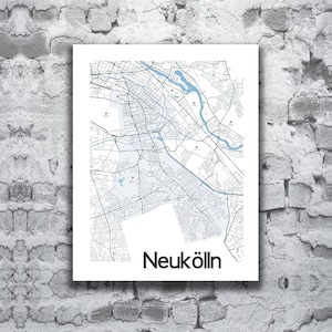 NEUKOLLN Neukölln Berlin Allemagne carte affiche