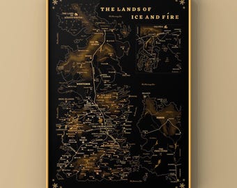 The Lands of Ice and Fire fantasy map art poster