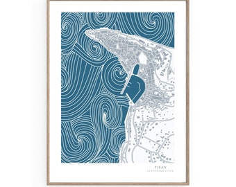 PIRAN Slovenia Piran map print