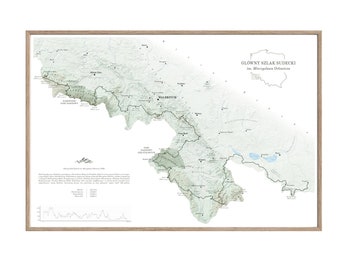 SUDETES TRAIL Poland The Main Sudetes Trail GSS Główny Szlak Sudecki Karkonosze Sudety map poster mountains print