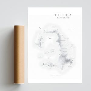 THIRA (THERA) Griechenland Σαντορίνη Mapart Stadtplan Poster Sommerstimmung Poster Griechisch