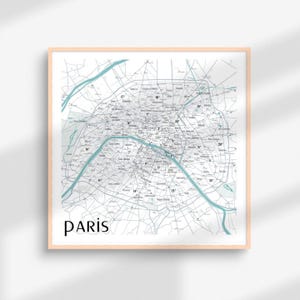 PARIJS Frankrijk Plan metro à Parijs kaart metro kaart print poster