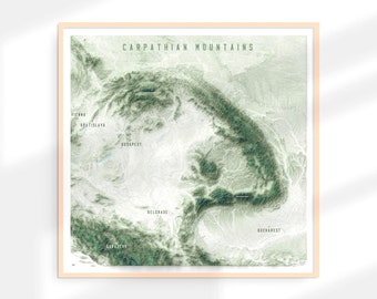 CARPATHIANS The Carpathian Mountains Hiking & Nature Print Romania Austria Czech Republic Poland Slovakia Serbia Mountain Topographic Print