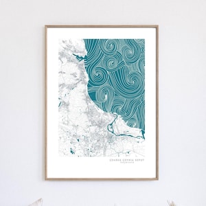 GDANSK SOPOT GDYNIA Polonia Danzica Gdynia Sopot Tricity moderno minimalista arte arredamento ufficio casa mappa arte mappa della città poster stampa della città