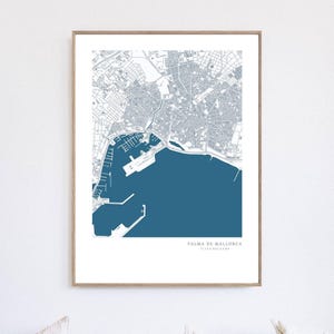 MAIORCA Spagna Palma di Maiorca Isole Baleari arredamento per ufficio casa arte murale mappa città mappa poster stampa città