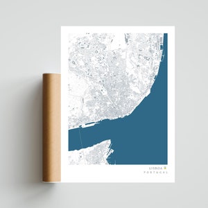 LISBOA Portogallo Lisboa Lisbona poster con stampa minimalista blu marino