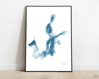 OSTSEE Europa Ostsee Meer Ostsee Kunst Poster blau Marine
