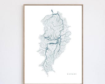 DONAU Europa Donau Donau Duna Dunav Kunst Home Fluss Dekor Druck